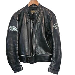 Vanson Black‎ Leather Jacket Motorcycle Vintage